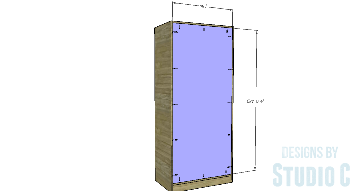 DIY Furniture Plans to Build a Rustic Pantry Cabinet - Cabinet Back